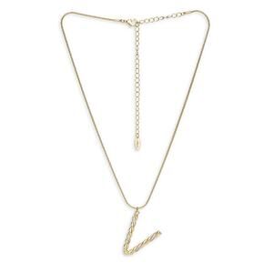 NEW ETTIKA ANTHROPOLOGY 18K Goldplated Twisted Crystal Initial Necklace V